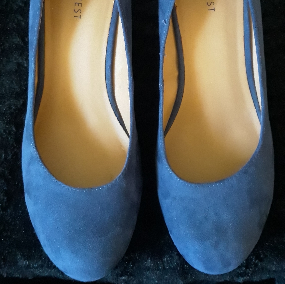 2 for $25 -  Nine West Blue Suede Fabric Wedges